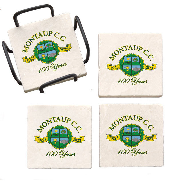 Montaup Centennial Marble Coaster Set of 4 - Gift Boxed